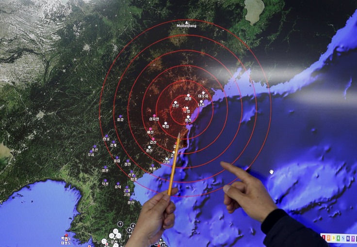 A South Korean map shows the epicenter of the alleged nuclear test in North Korea