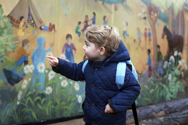 Prince George outside the Westacre Montessori School nursery