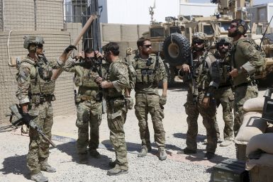 U.S. Special Forces troops preparing to leave a base in Afghanistan. 