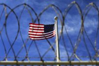 The U.S. flag flies above Guantanamo Bay