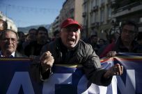 Greece pension protest, Athens 1/8/16 