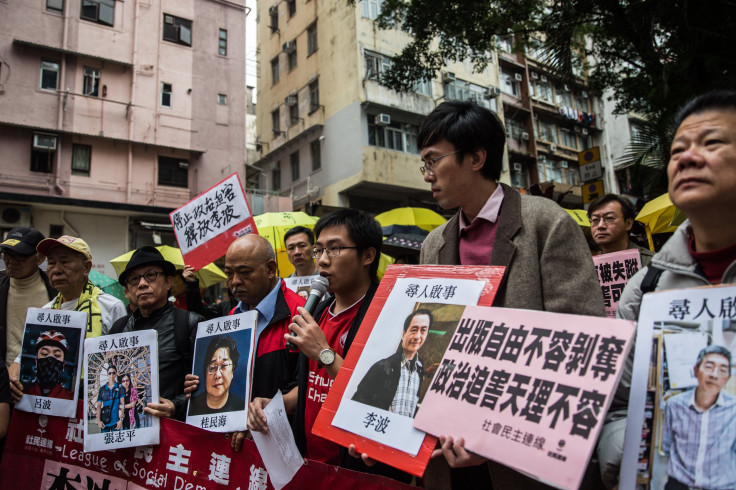 missing HK booksellers protest