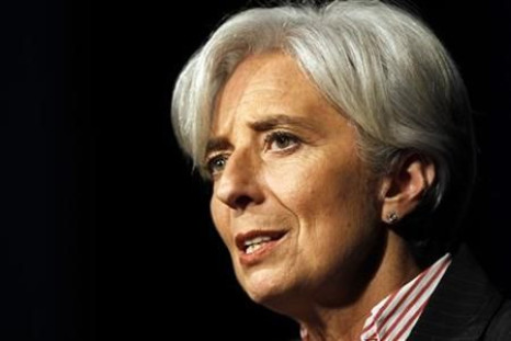 France&#039;s Finance Minister Christine Lagarde speaks to close the two-day &#039;Salon des Entrepreneurs&#039; (Businessmen Show) in Paris
