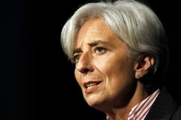 France&#039;s Finance Minister Christine Lagarde speaks to close the two-day &#039;Salon des Entrepreneurs&#039; (Businessmen Show) in Paris