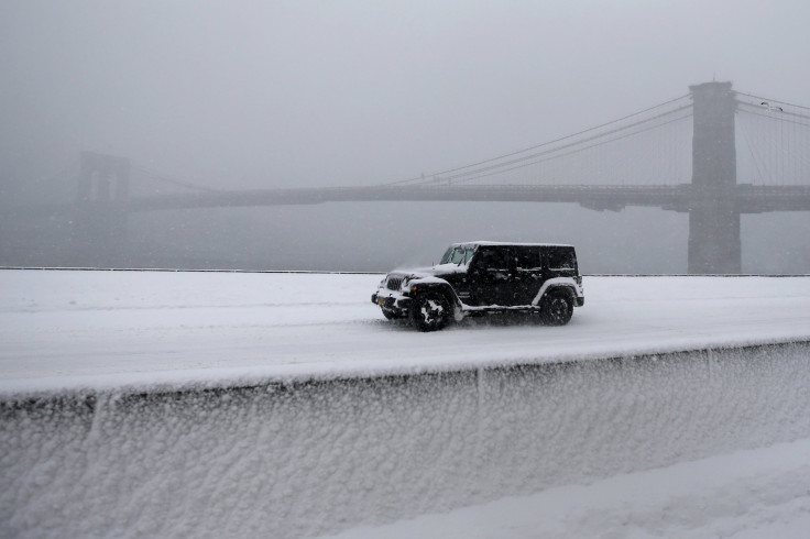Jeep On Snowy FDR Drive In NYC, Jan. 23, 2016