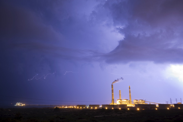 Lightning over Israeli power station