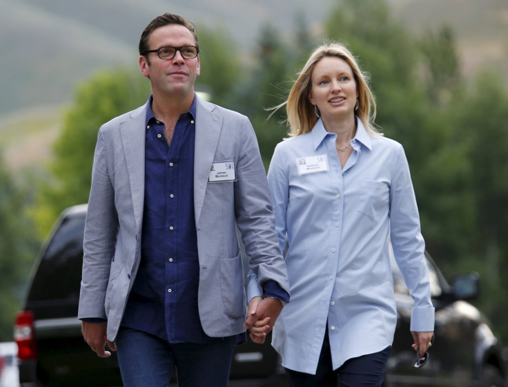 James Murdoch with wife