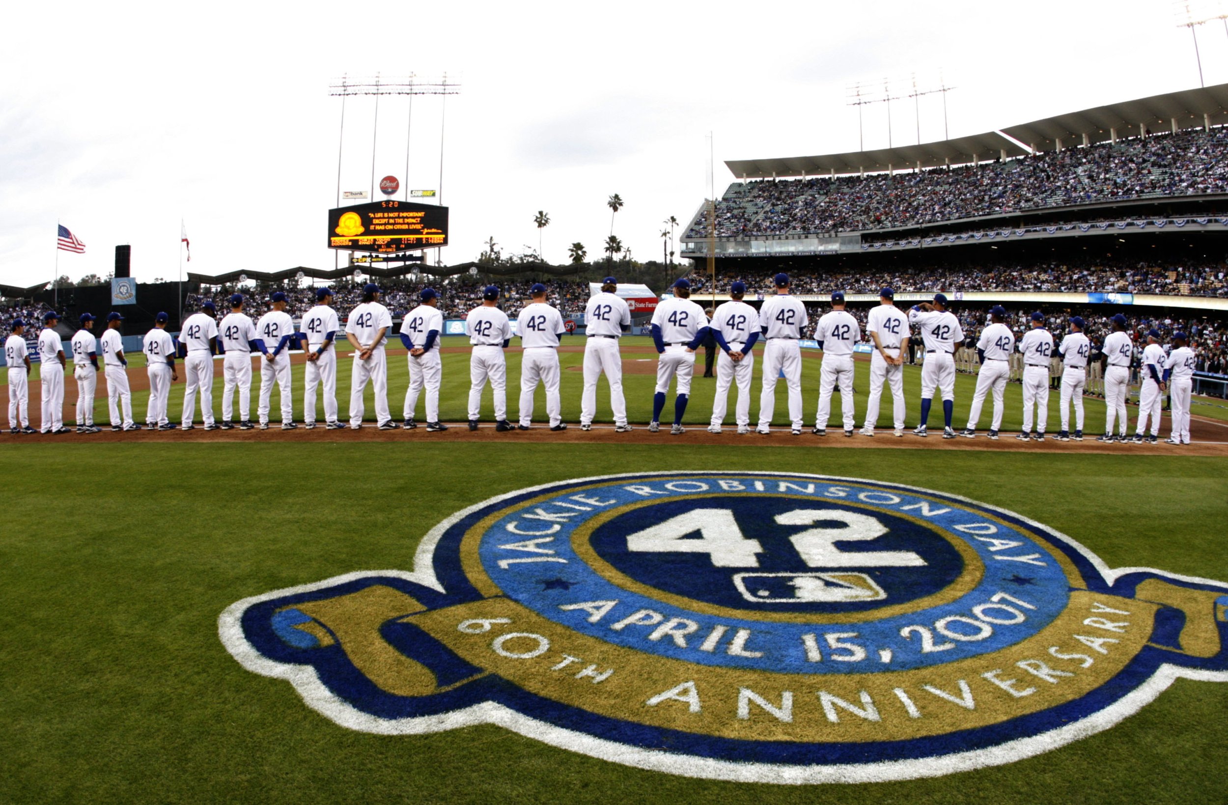 Dodgers Mookie Betts David Price and Kenley Jansen Honor Jackie Robinson  on Anniversary of Major League Debut  NBC Los Angeles