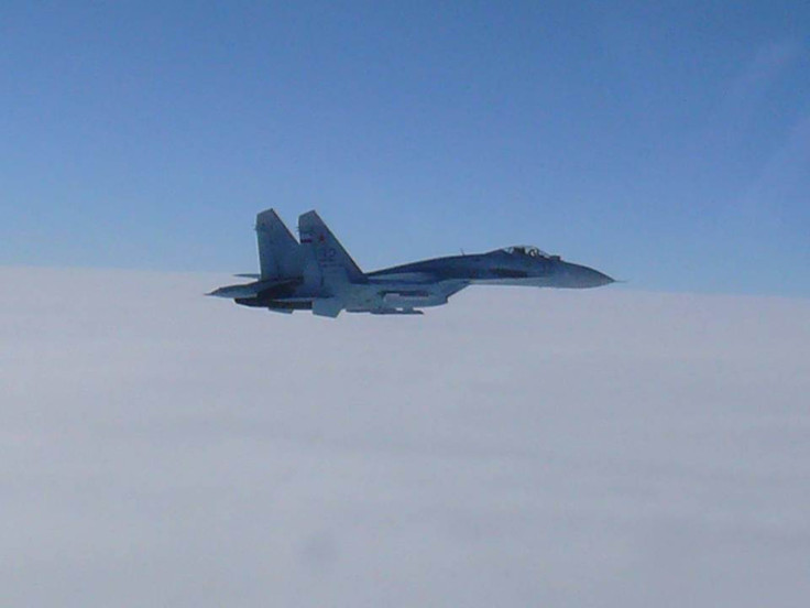 An Su-27 flying near to the sea of Japan. 