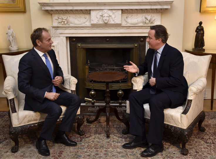 Donald Tusk and David Cameron discuss the U.K.'s possible Brexit