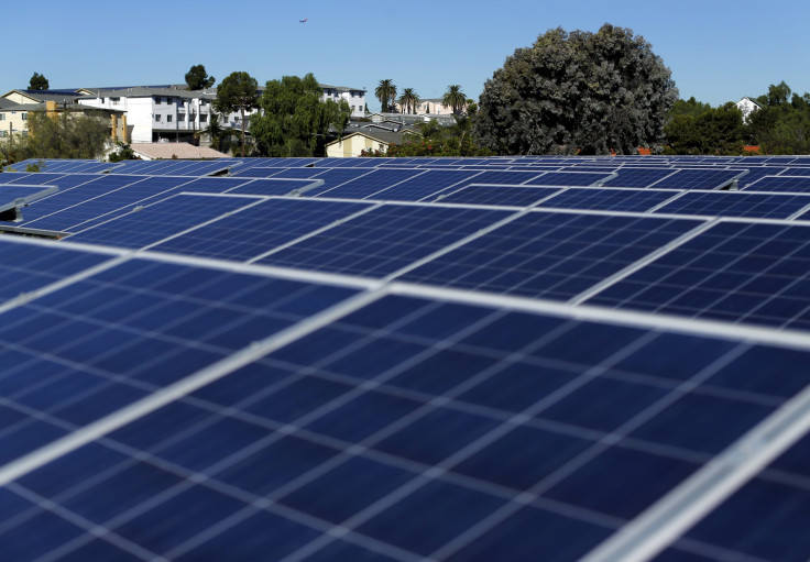 Solar panels at a California housing complex