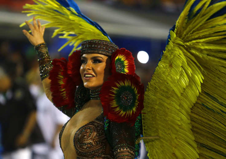 A women taking part in a parade in Rio. 