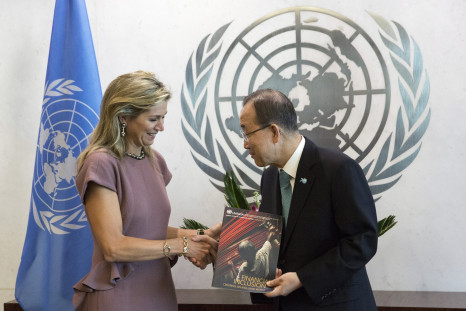 Queen Maxima of the Netherlands meets with U.N. Secretary-General Ban Ki-moon