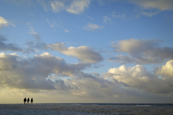 A Florida beach at sunset. 