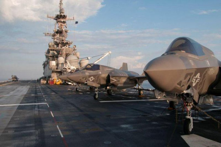 F-35s on the deck of the USS Wasp.