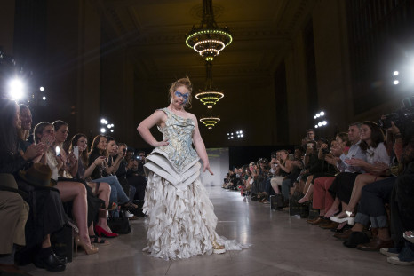 Madeline Stuart, an Australian model with Down Syndrome walks at NYFW