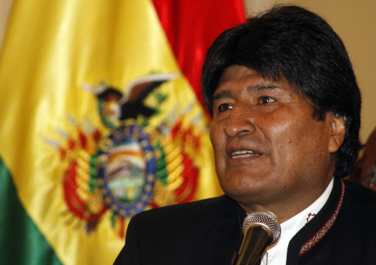 Bolivia's President Evo Morales speaking at an even in the capital La Paz. 