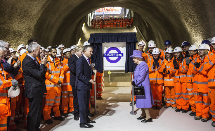 Britain's Queen Elizabeth attends the formal unveiling of the new logo for Crossrail