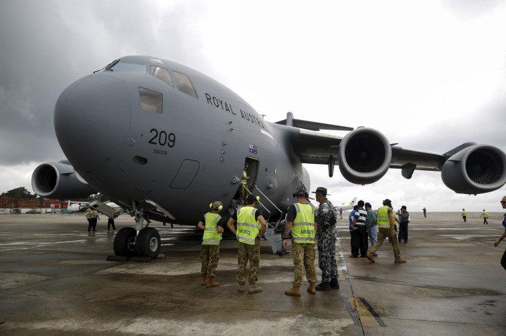 An Australian C-17 Globemaster III at Yangon international airport. 