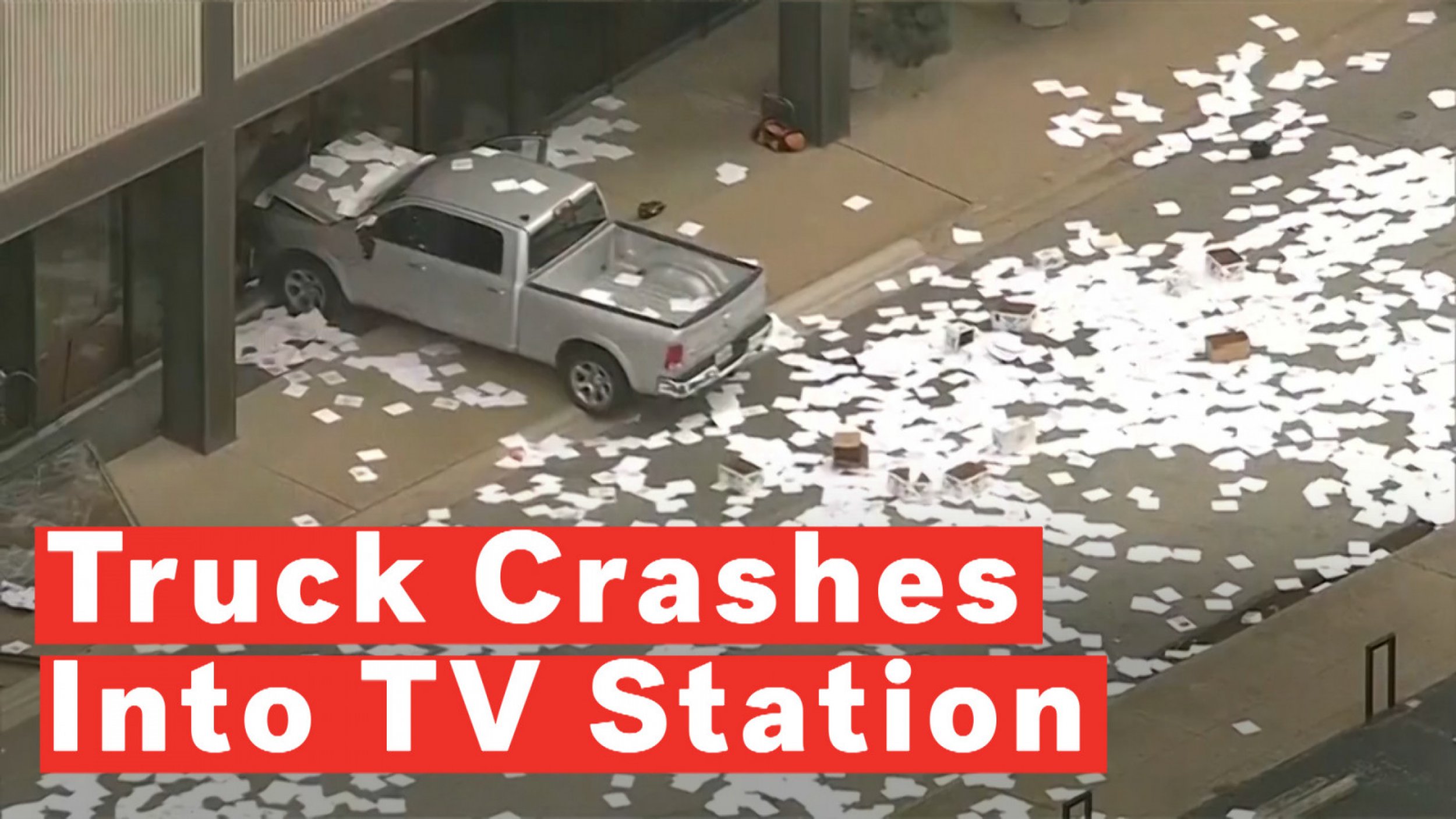Truck Crashes Into Dallas News Station
