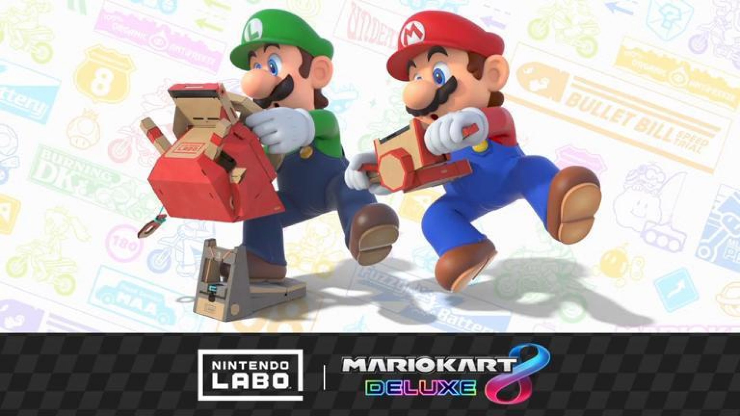 Mario Kart 8 Deluxe is compatible with the Nintendo Labo Vehicle Kit