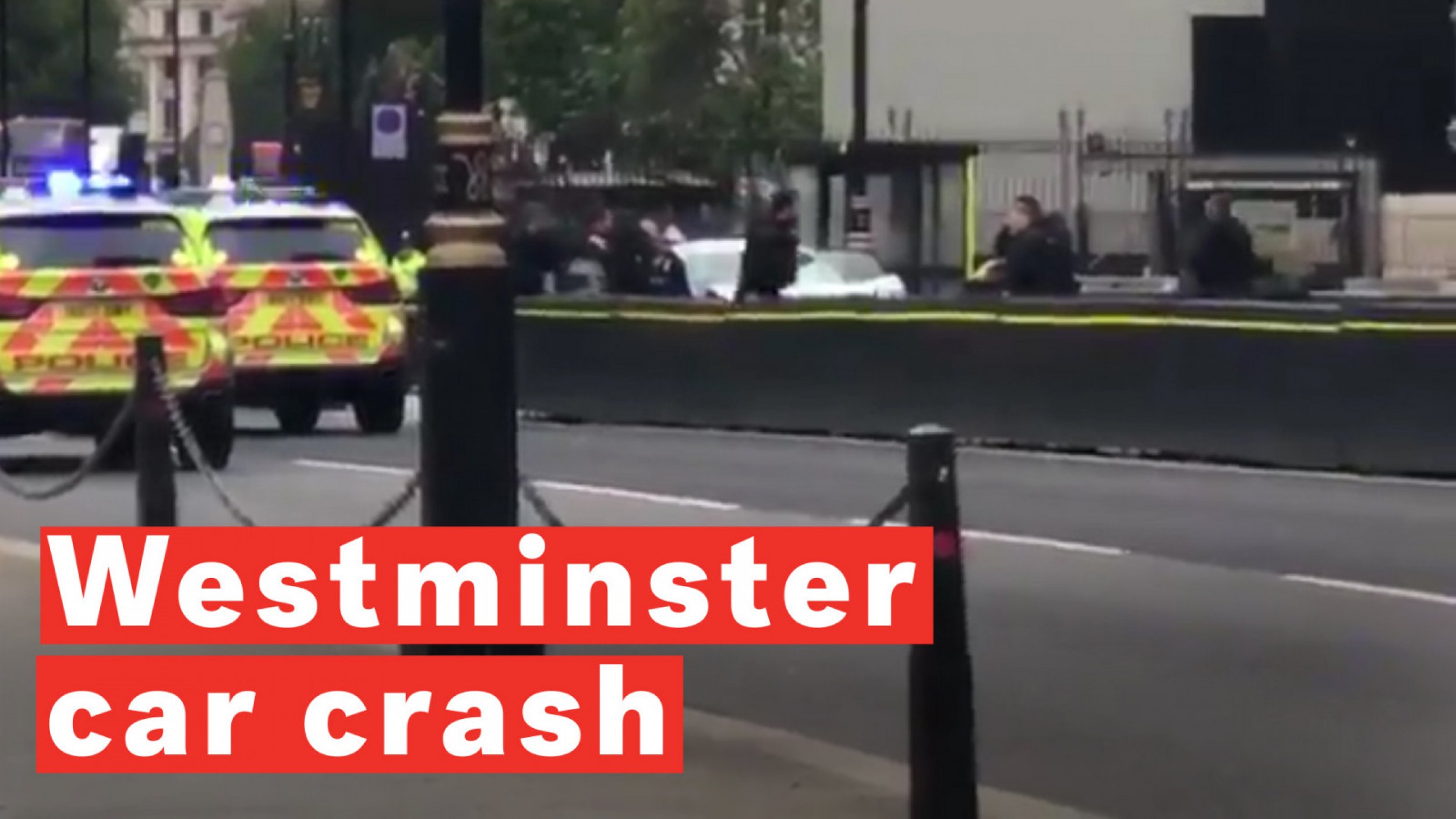 Armed Police Respond To Car Crash Outside U.K. Parliament