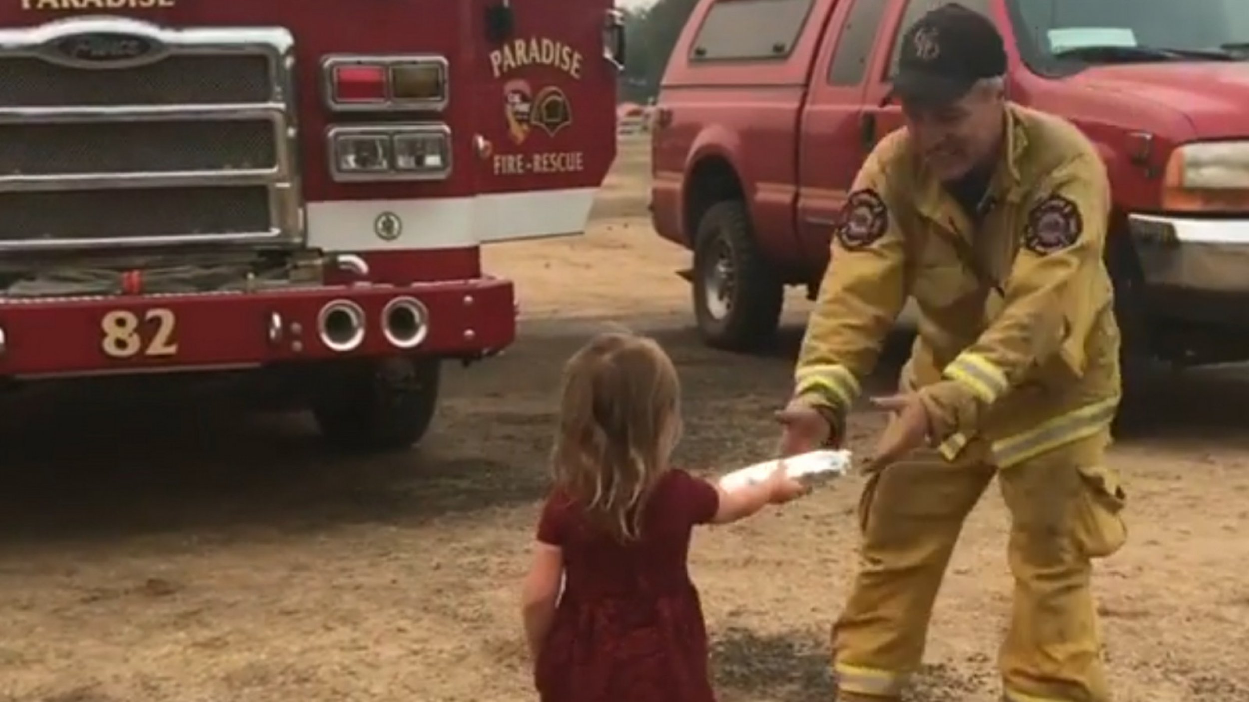 Adorable Toddler Gives Breakfast To California Firefighters Battling Carr Fire