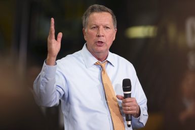 Ohio Governor John Kasich speaking during a rally in his home state. 