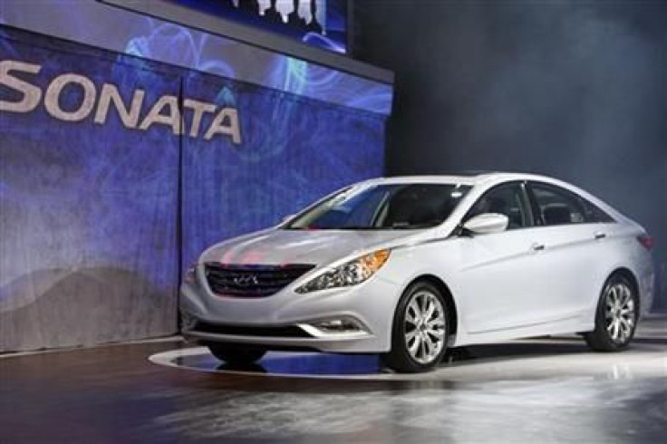 The Hyundai Sonata is displayed at the LA Auto Show in Los Angeles