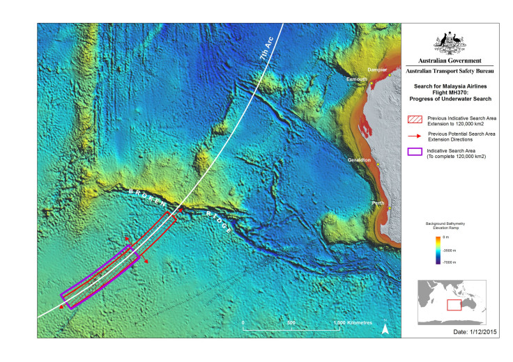 MH370 search map