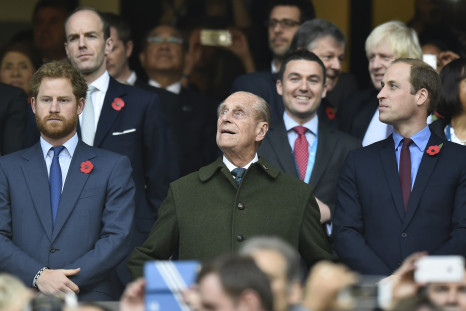 Britain's Prince Harry, Prince Philip and Prince William