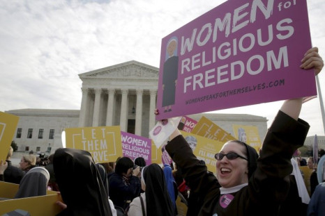 Nuns rally before Zubik v. Burwell is heard by the U.S. Supreme Court in Washington