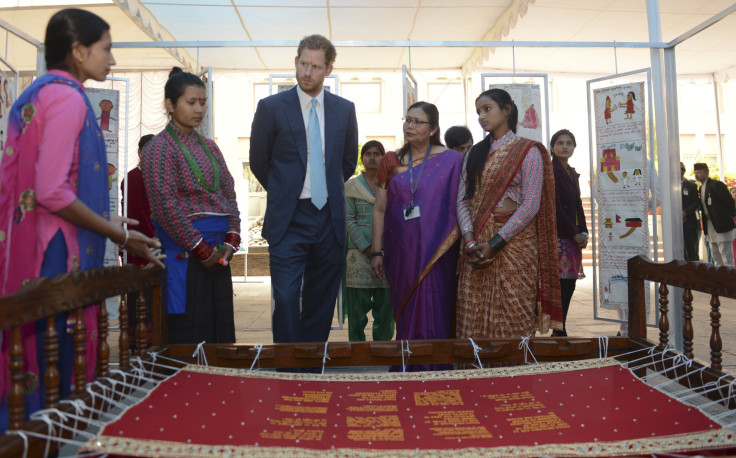  Prince Harry talks with Nepalese girls during Nepal Girl Summit 2016