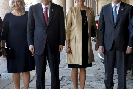 UN Secretary General Ban Ki-moon, Crown Princess Victoria, Swedish Prime Minister Stefan Lofven and his wife Ulla Lofven