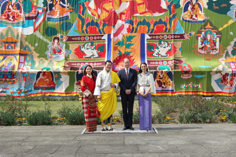 Bhutan's King Jigme Khesar Namgyel Wangchuck and his wife Jetsun Pema with Prince William and Kate Middleton