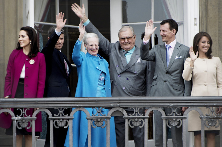 Queen Margrethe and Prince Henrik along with their family