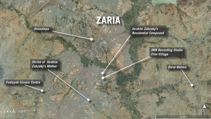 Map of demolitions in Zaria, Nigeria