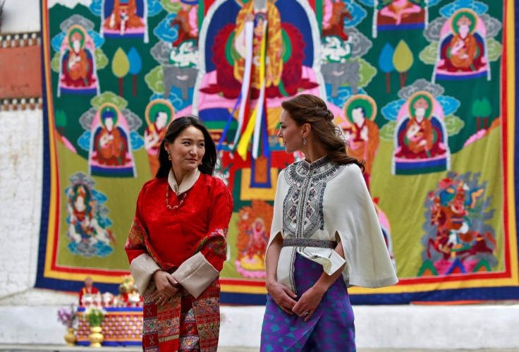 Britain's Catherine, Duchess of Cambridge and Queen Jetsun