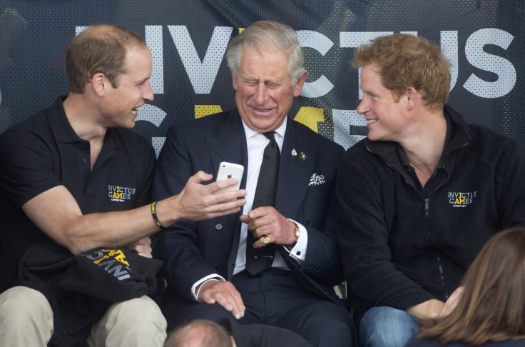 Prince Charles with sons Prince William and Harry