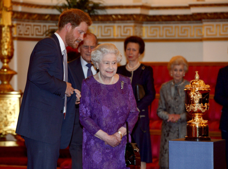 Britain's Prince Harry and Queen Elizabeth