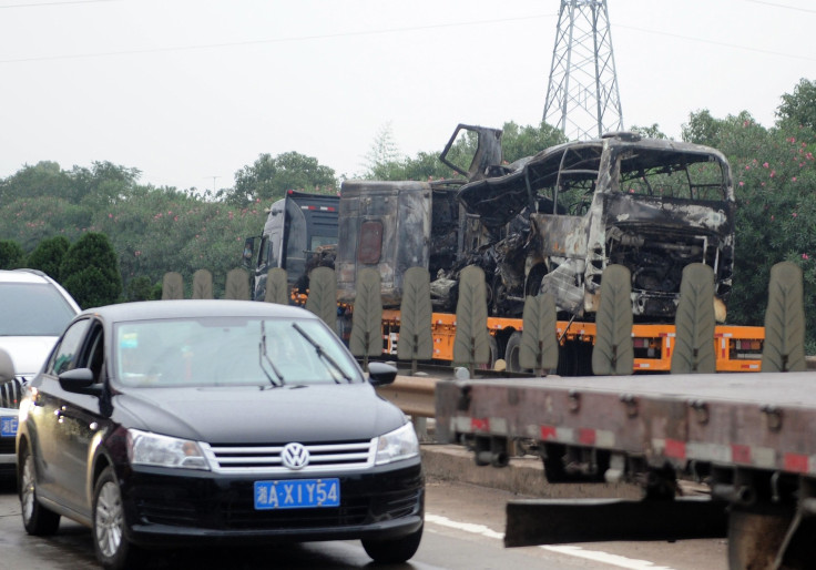 China bus hijack fire killed