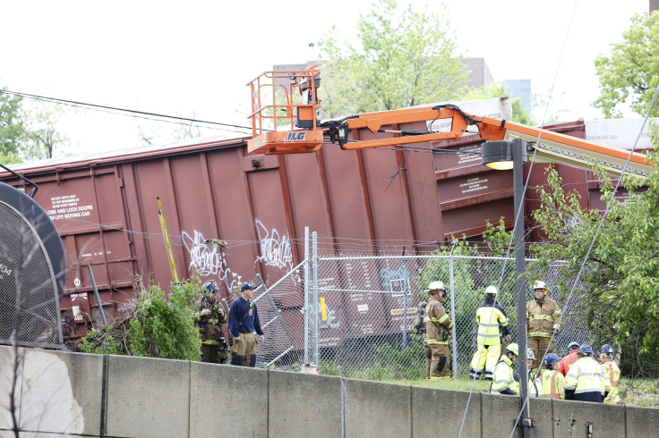 Derailed train