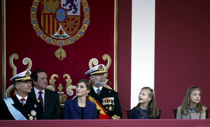 Spanish King Felipe, Queen Letizia and their daughters Princess Leonor and Princess Sofia