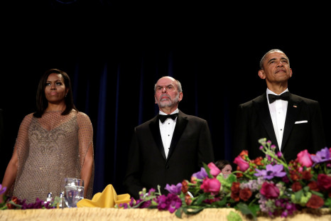 U.S. President Barack Obama and First lady Michelle Obama with Jerry Seib