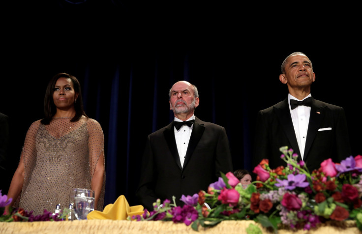 U.S. President Barack Obama and First lady Michelle Obama with Jerry Seib