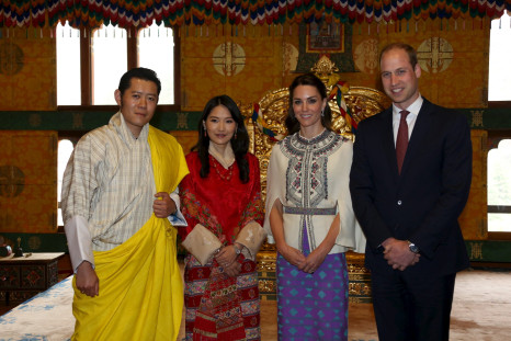 Bhutan's King Jigme and wife Queen Jetsun with Prince William and Kate Middleton