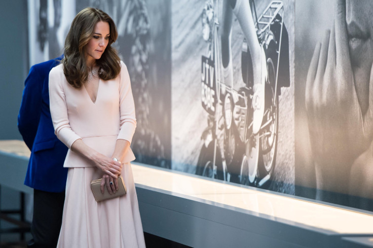 Catherine, Duchess of Cambridge in a pale pink Alexander McQueen dress