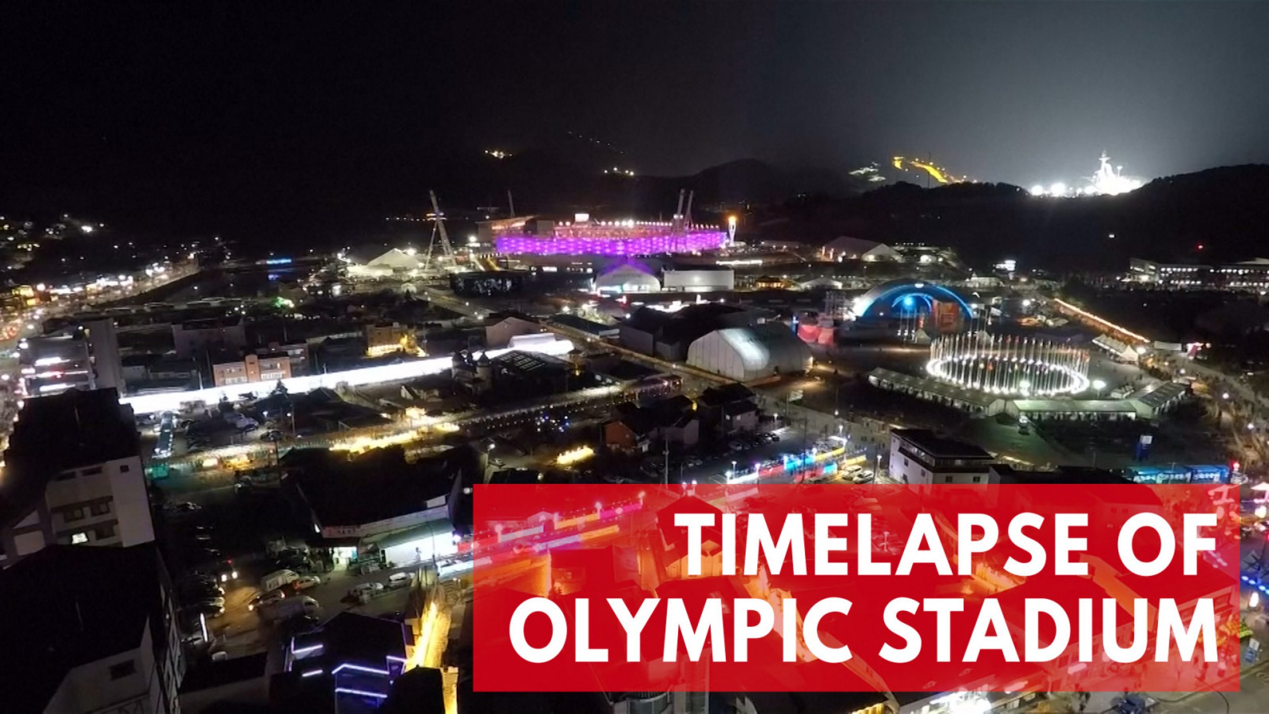 Timelapse Of Skies Over Olympic Stadium in Pyeongchang