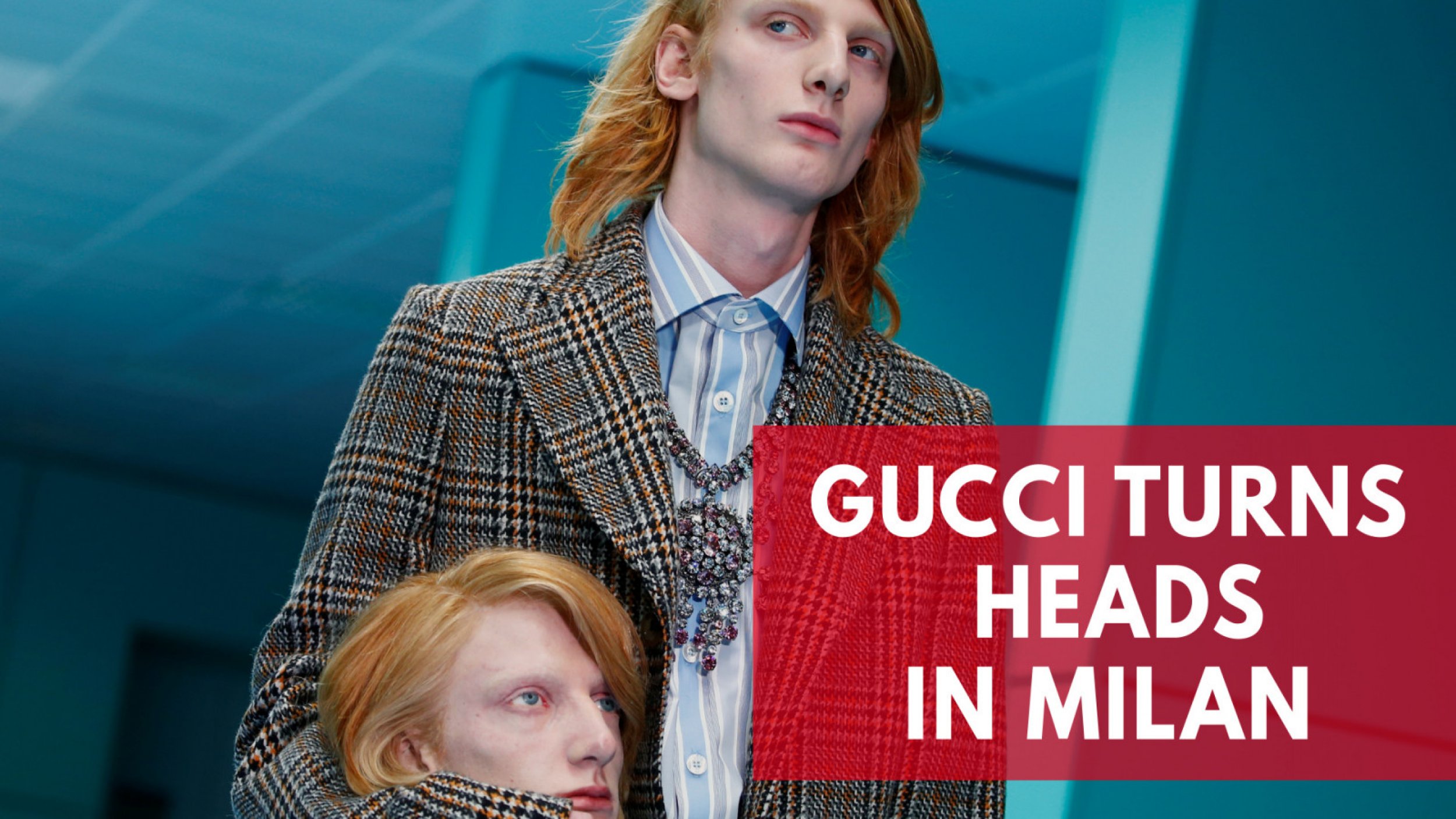 Gucci Models Show Off Replicas Of Their Own Heads At Milan Fashion Week