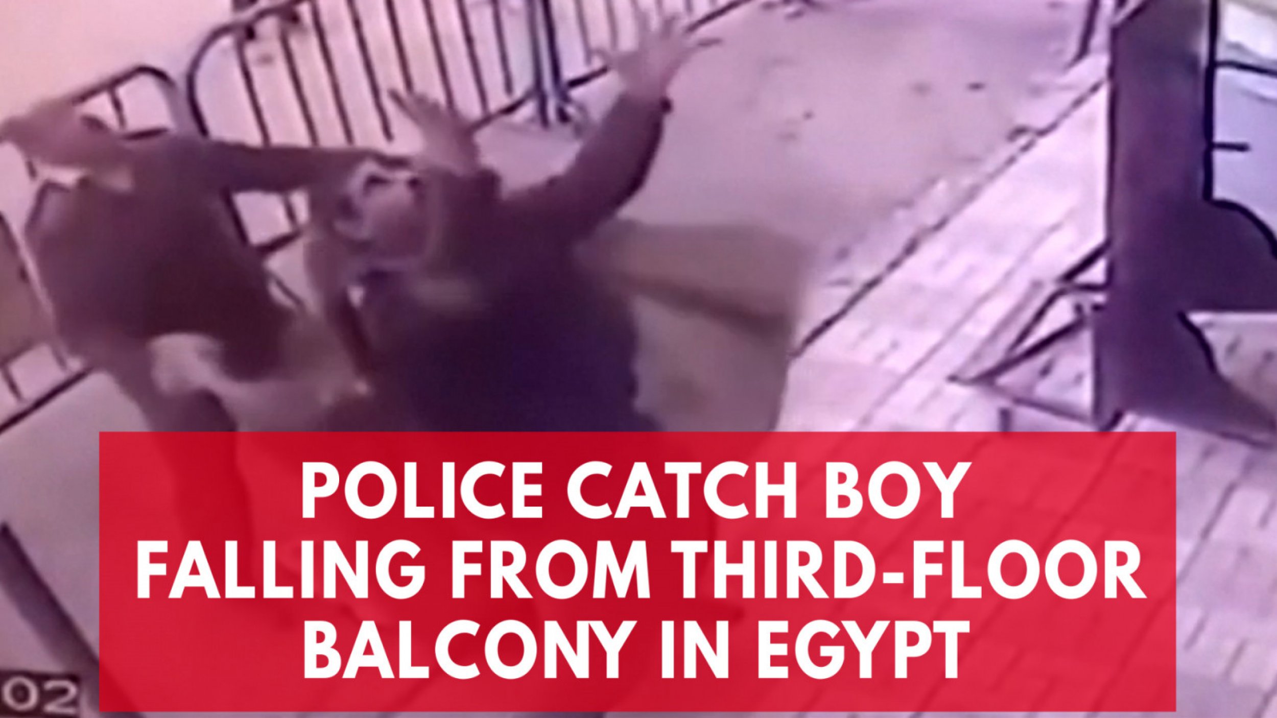 Watch Dramatic Moment Police Catch Boy Who Fell From Third-Floor Balcony